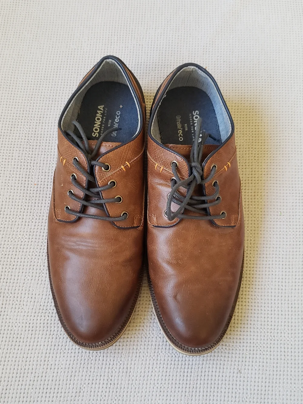 Sonoma Brown Leather Lace-Up‎ Oxford Shoes Size 11.5 Mens